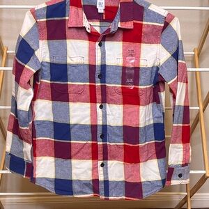 GAP Kids Colorful Plaid Button-Down Shirt